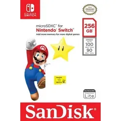 SanDisk MicroSD Karte für Nintendo Switch 256 GB - Offiziell lizenziert - Speicherkarten für Nintendo Switch mit hoher Leistung, garantierte schnelle Ladezeiten und robustem Design, ideal für mobiles Gaming.