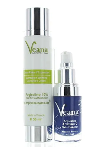 Veana Lift Argireline 10% Creme + Serum (50ml + 15ml) - Seren für die Augen, reduziert Faltentiefe und entspannt Mimikfältchen mit der innovativen Argireline-Formel für ein frisches, jugendliches Aussehen.