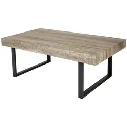 MCW Couchtisch aus Wildeiche – 110x40x60 cm - Eleganter Couchtisch mit stabilen Metallfüßen und verstellbaren Kunststoffschrauben, ideal für jedes Wohnzimmer. Pflegeleichte Oberfläche und einfacher Aufbau.