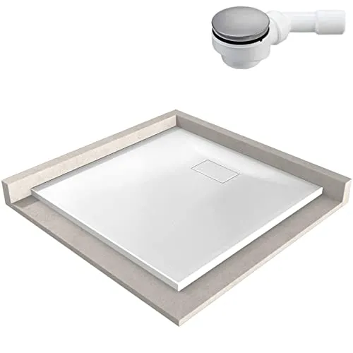 BERNSTEIN Duschtasse 90x90 cm Weiß matt - Flache Bauhöhe und modernes Design - Hochwertige SMC-Duschtasse von BERNSTEIN mit nur 3,2 cm Bauhöhe. Die antibakterielle Oberfläche sorgt für einfache Reinigung. Mit integriertem Gefälle für optimale Wasserableitung und flexible Montageoptionen.