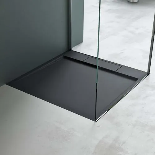 Mai & Mai Duschwanne 75x75cm - Mineralguss Duschtasse Anthrazit Matt - Duschkabinen & -wände: Hochwertige Mineralguss-Duschwanne, robust und pflegeleicht, mit integriertem Gefälle für schnelles Ablaufen und ebenerdige Montage.