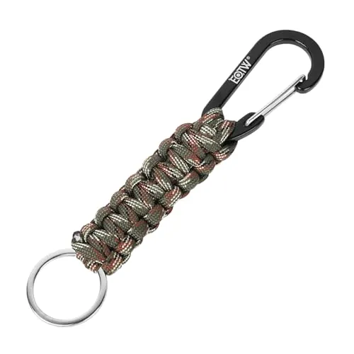 EOTW Paracord Schlüsselanhänger Karabiner Karabinerhaken D Ring Schlüsselband Schlüsselring für Motorrad Auto Camping Wandern Männer Frau Kinder (1Tarnung)