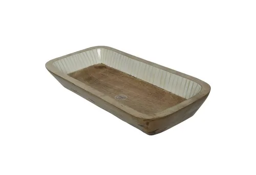 MARELIDA Dekoschale aus Mangoholz 40cm in beige von Marelida