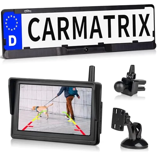 CARMATRIX HD Solar Funk Rückfahrkamera mit 5