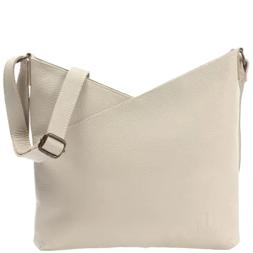 LECONI Umhängetasche Handtasche Damen LE0065 - Umhängetasche aus weichem Büffelleder mit praktischem Reißverschluss und verstellbarem Trageriemen – ideal für stilvolle Frauen, die Funktionalität und Eleganz schätzen.