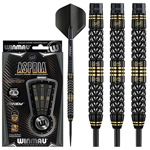 WINMAU Aspria 26g Profi Wolfram Steeltip Dartpfeile Set mit Flights und Schäfte