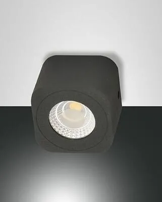 Fabas Luce Palmi Spot 6W LED, anthrazit - Moderne LED-Lampe mit 540 Lumen für warmes Licht, ideal für stimmungsvolle Akzentbeleuchtung in Wohnräumen.