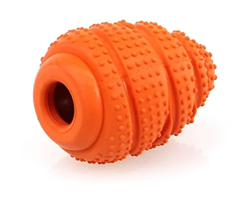 SwissPet Hundespielzeug, Kauspielzeug aus Naturgummi, für große & kleine Hunde - Spielzeug aus Naturkautschuk (orange, M)