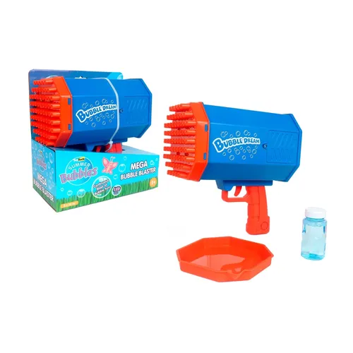 Toyrock Summer Mega Bubble Blaster Seifenblasenmaschine 69 Loecher 2x50ml Fluid