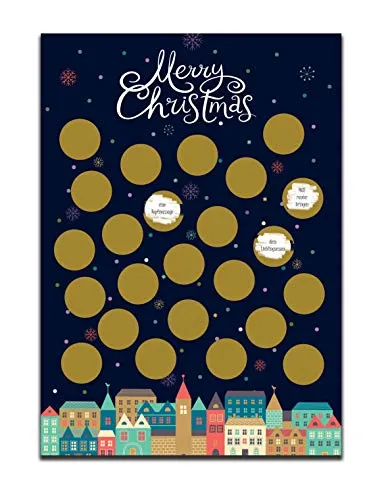 Rubbeladventskalender A4 - Adventskalender zum Rubbeln - Adventskalender A4 zum Rubbeln, sorgt für spannende Überraschungen und Vorfreude auf Weihnachten.