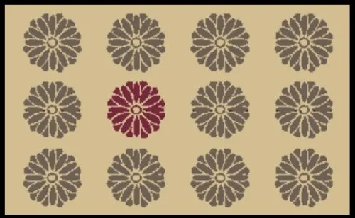 Wash+Dry Fußmatte waschbar - Flowers Beige ca 75x120 cm