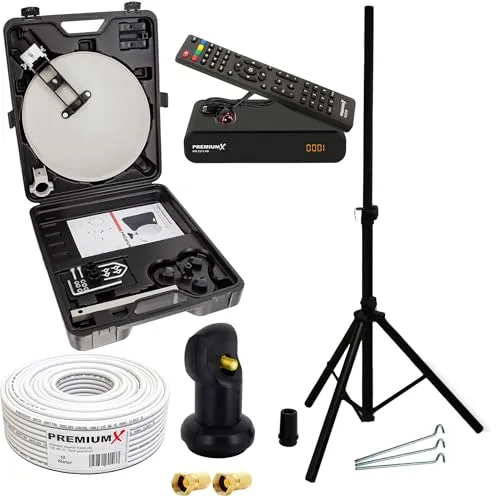 PremiumX Camping Satelliten Anlage mit HD TV Receiver