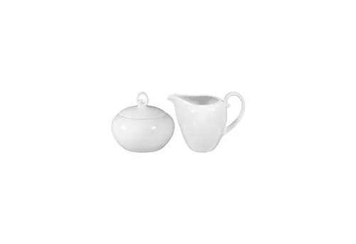 Seltmann Weiden Rondo/Liane Weiß Milch- und Zuckerset klein - Zuckerdosen Set aus edlem Porzellan, spülmaschinen- und mikrowellengeeignet. Ideal für stilvolle Kaffeetafeln und moderne Küchen.
