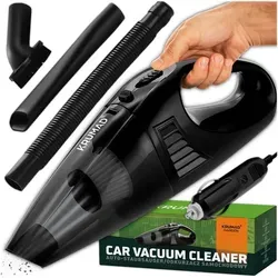 KRUMAD Auto Staubsauger 12V 120W – Beutelloser Handstaubsauger mit 5m Kabel & Zigarettenanzünder – Mini Staubsauger fürs Auto