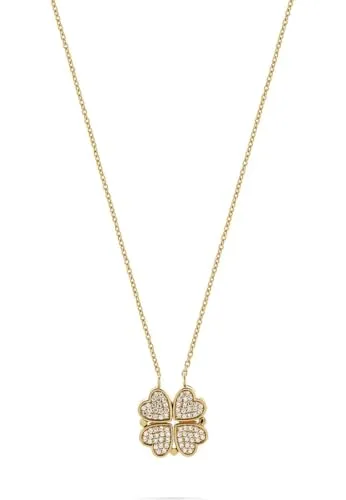 CHRIST Damen-Kette 925er Silber, recycelt Zirkonia One Size, Gelbgold 32029717