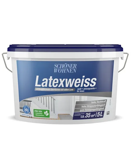 Schöner Wohnen Latexfarbe seidenglänzend 5,0 Ltr. weiß