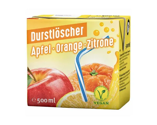 DURSTLOESCHER Softgetränk, Durstlöscher Apfel Orange Zitrone Fruchtsafterfrischunggetränk 500ml