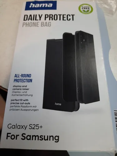Hama Daily Protect Tasche Hülle Etui Schwarz Leder Für Samsung Galaxy S25+