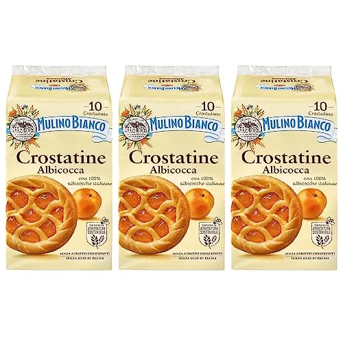 Mulino Bianco Crostatine Albicocca Kekse mit Butter- und Kakaogeschmack 3x400g