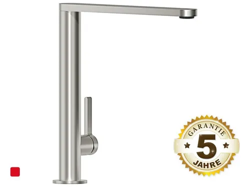 Villeroy & Boch Finera Hochdruckarmatur - Edelstahl massiv mit Festauslauf und 360° Schwenkbereich, ideal für moderne Küchen und Badbereiche.