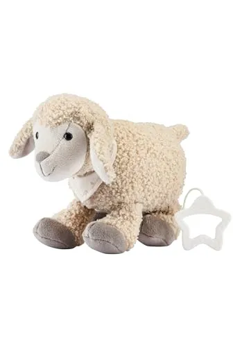 Spieluhr M SCHAF Flocke - weiche Stoffspieluhr mit Punkteschal, waschbar und mit praktischen Reißverschluss für einfaches Herausnehmen des Spielwerks