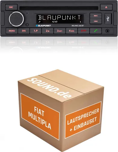 Lautsprecher Boxen Einbaupaket Front Milano 200 BT passend für Multipla 3 | Bluetooth USB
