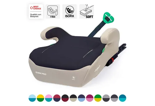 Daliya® Kindersitzerhöhung QUBIX I-Size - ISOFIX Kindersitzerhöhung für Kinder von 6 bis 12 Jahren, ergonomisch und mit waschbarem Bezug, bietet Sicherheit und Komfort im Auto.