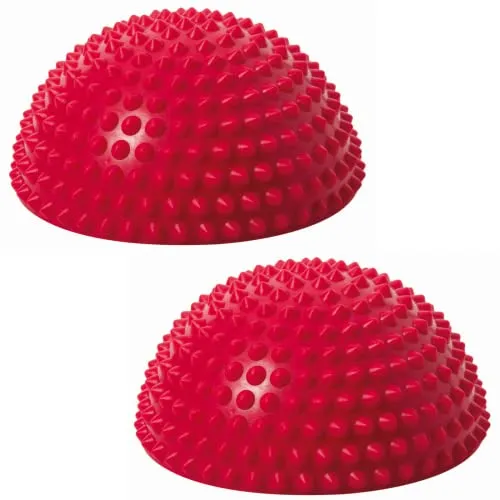 Togu SENSO® Balance-Igel 2-er Set, rot, 16 cm - Balanceboards mit Übungsposter, aus hochwertigem Ruton gefertigt, extrem langlebig und ideal für effektives Training von Balance und Koordination.