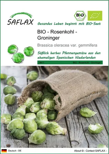 SAFLAX Gemüsesamen SAFLAX - Samen - BIO - Rosenkohl - Groninger