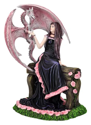 Anne Stokes Figur - Eleganter Drache - Fantastische Dekofigur 24cm - Hochwertige Kunststein-Figur im Fantasy-Design, perfekt für Sammler und Deko-Liebhaber. Mit einer Höhe von 24 cm und detailreicher Verarbeitung ein echter Blickfang.
