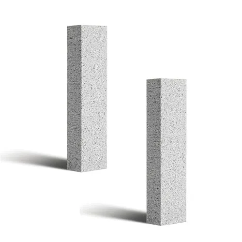 VACUBXBY 2 Stück Bimsstein WC Block, Bimsstein Toilettenreiniger bei hartnäckigem Urinstein & Kalk, Pumice Stone für Küche Backofen Dusche Bad Waschbecken(Grau)