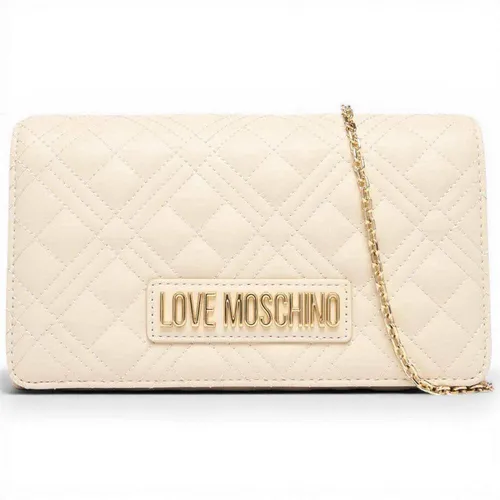 LOVE MOSCHINO Stepp Tasche für Frauen in Elfenbeinfarbe - Elegante Handtasche aus hochwertigem synthetischem Material, ideal für jeden Anlass. Stilvolles Design in Elfenbeinfarbe, das Ihre Outfits perfekt ergänzt.