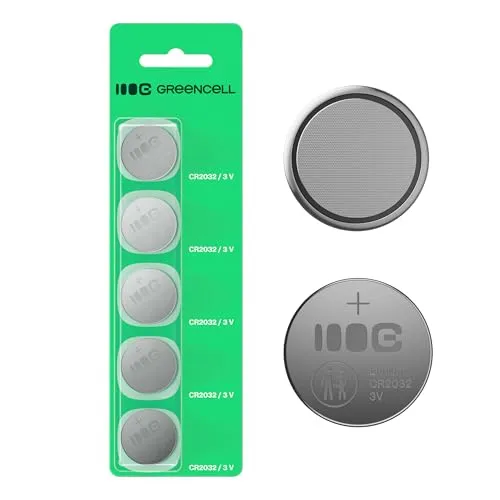 Greencell CR2032 Lithium-Knopfzelle 3V 220mAh, 5 Stück von Green Cell