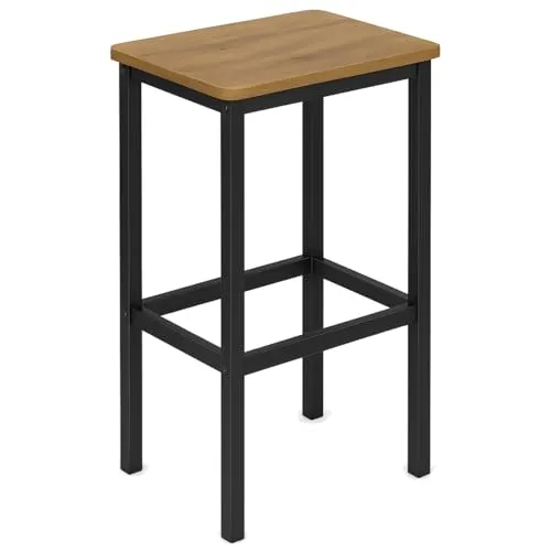 Begryf Barhocker - Hellbraun & Schwarz, Metall & Holzwerkstoff - Barmöbel im Industrial-Stil mit stabiler Konstruktion und pflegeleichter Oberfläche. Ideal für moderne Küchen und Bars, bietet eine angenehme Sitzhöhe von 65 cm.