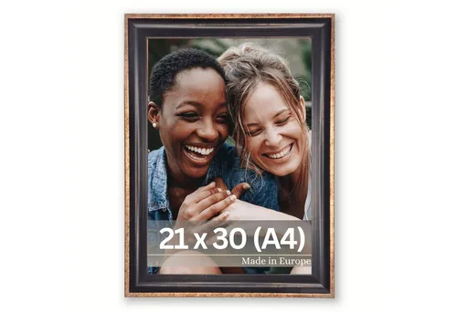 Victor (Zenith) Bilderrahmen Pablo, Bilderrahmen Schwarz Gold 21x30 cm A4, Bilderrahmen Vintage