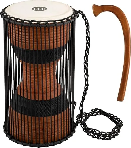 Meinl Percussion ATD-L African Talking Drum (Large) - Sprechtrommel aus massivem Mahagoniholz mit handselektiertem Ziegenfell für authentischen Klang und kreative Ausdrucksmöglichkeiten.