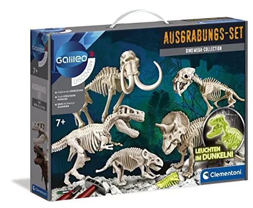 Clementoni Ausgrabungs Set - Dino Mega Collection (59258) - Experimentierkasten für Kinder, entdecke die Welt der Dinosaurier mit spannenden Ausgrabungen und lehrreichen Fakten.