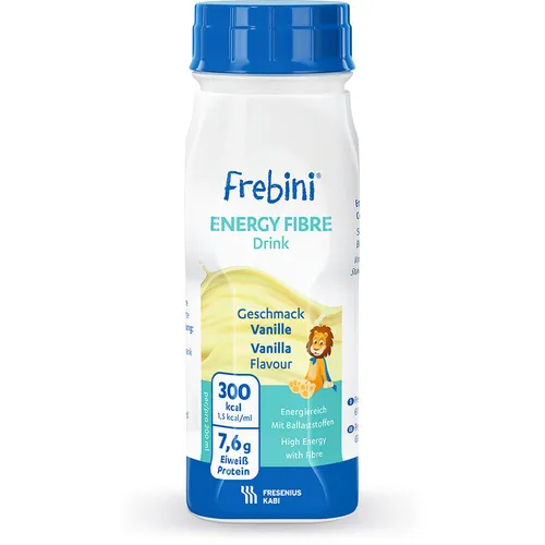 FREBINI Energy Fibre Drink Vanille Trinkflasche 4x200ml für Kinder