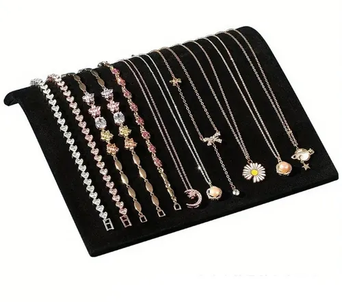 BAYLI Schmuck Etagere Schmuckdisplay, Halsketten Halter, Schmuckständer aus Samt, Armband