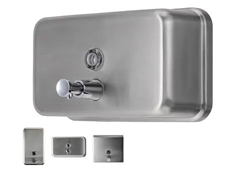 EnBath Seifenspender zur Wandmontage, horizontaler Edelstahl-Seifenspender zur Wandmontage für Badezimmer – hochwertiges Design mit auslaufsicherer Pumpe und korrosionsgeschütztem Futter – 1100 ml