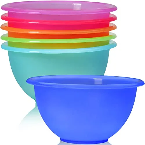 idea-station NEO Plastikschüssel 6 Stück - 16 cm / 650 ml - bunt - bruchsichere Müslischalen oder Salatschüssel - perfekte Rührschüssel oder Dip Schälchen