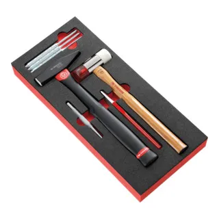 Facom Modul - Schlagwerkzeuge 7-tlg - Splintentreiber Set mit hochwertigen Werkzeugen, inklusive Schlosserhammer und Präzisions-Körner für präzises Arbeiten.