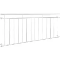 ECD Germany Französischer Balkon 90 x 184 cm - Sicheres und stilvolles Geländer - Sicherheitsgitter mit 14 Füllstäben, pulverbeschichtet für hohe Korrosionsbeständigkeit und elegantes Design. Ideal für Fenstertüren in Fußbodennähe.