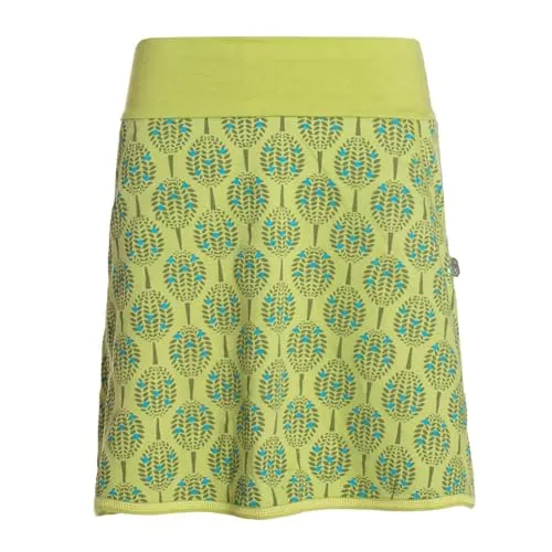 Vishes Alternative Bekleidung - Damen Mini-Rock Baumwolle Blumen-Muster elastischer Bund mit Taschen hellgrün 38