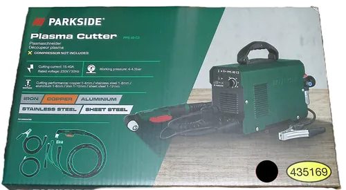 Parkside Plasmaschneider PPS 40 C3 - Präzises Schneiden - Plasmaschneider mit Pilotzündung, 15 bis 40 A, ideal für präzises Schneiden von Materialien bis 12 mm Dicke, perfekt für Hobby und Handwerk.