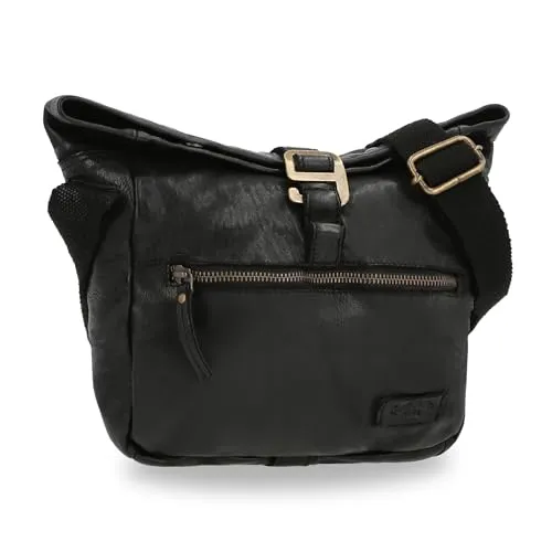 Gusti Umhängetasche Leder - Auna Handtasche Umhängetasche Schultertasche Schwarz Leder