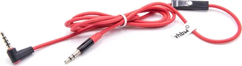 vhbw Audio AUX Kabel kompatibel mit Beats by Dr. Dre Monster Solo HD, Solo, Studio Kopfhörer - Audiokabel 3,5mm Klinkenstecker, Mikrofon, 120 cm Rot