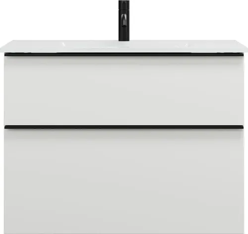 burgbad Eqio Glas-Waschtisch inklusive Waschtischunterschrank, Breite 820mm, SEYX082F2009A0070G0252