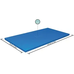 Bestway Abdeckplane für Frame Pool 400 x 211 cm, 58107 - Poolabdeckung 410 x 226 cm für Steel Pro Pools, schützt vor Schmutz und hält die Wassertemperatur stabil, inklusive Befestigungsseilen und Drainagelöchern zur Vermeidung von Wasseransammlungen.