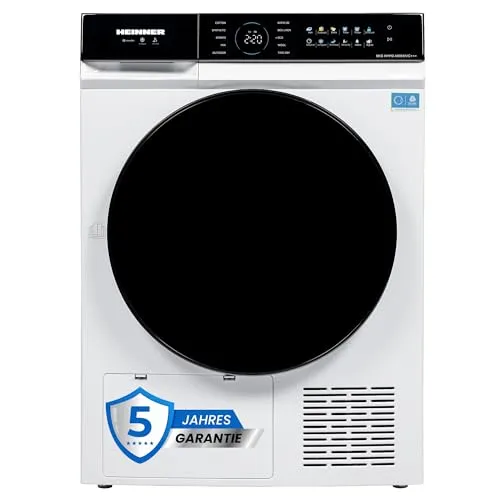 HEINNER HHPD‑M9K5IVC+++ Wärmepumpentrockner – 9 kg Kapazität, Inverter‑Motor, Energieklasse C, LED‑Display, 10 Programme, Weiß, 5‑Jahres‑Garantie